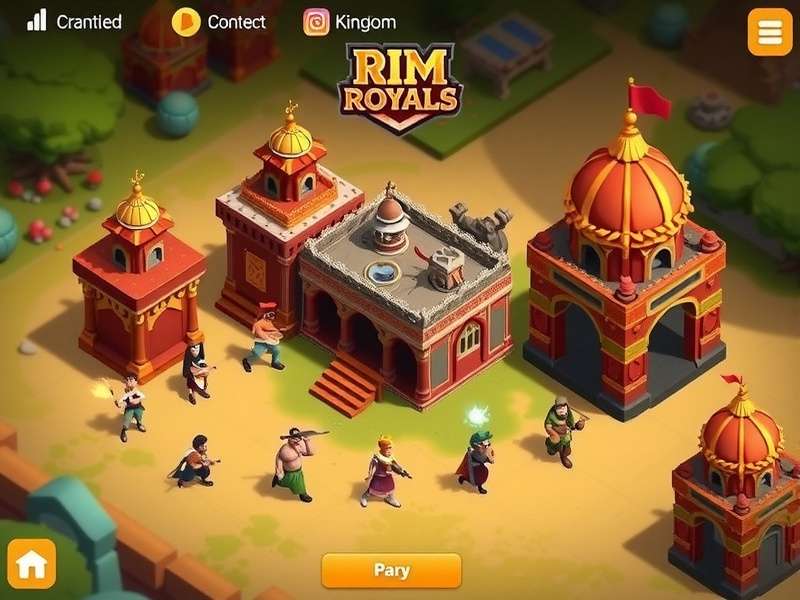Rim Royals gameplay screenshot showing kingdom building